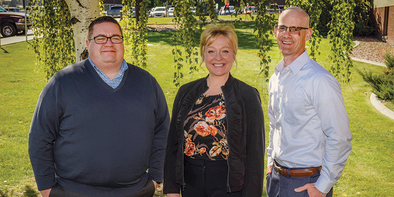 Nathan Coburn, Dr. Shelly Harkins and Wade Johnson 