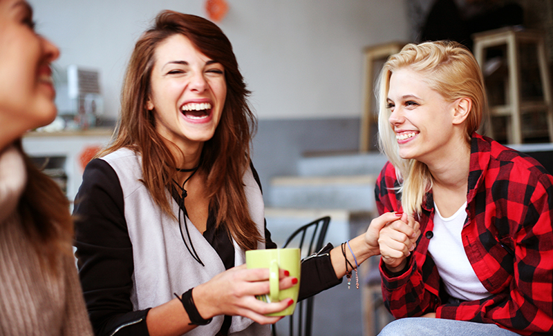 breast cancer women laughing